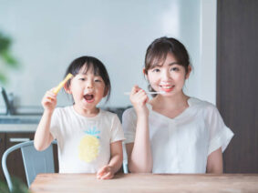 親子で歯磨き